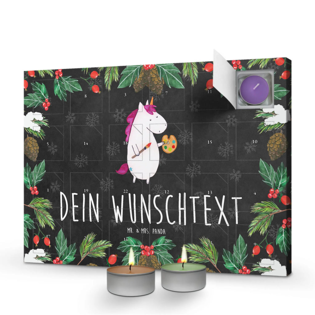 Personalisierter Duftkerzen Adventskalender Einhorn Künstler Personalisierter Duftkerzen Adventskalender, Einhorn, Einhorn Deko, Einhörner, Unicorn, Farbe, Englisch, Stift, Pinsel, Artist, Künstler, Malen, Maler, Welt, Geschenk, Zeichnen