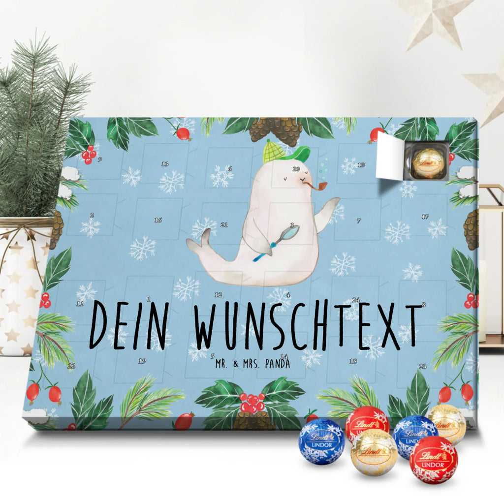 Adventskalender mit Namen Robbe Sherlock Personalisierter Adventskalender, Adventskalender mit Namen, Tiere, Tiermotive, Gute Laune, Lustige Sprüche