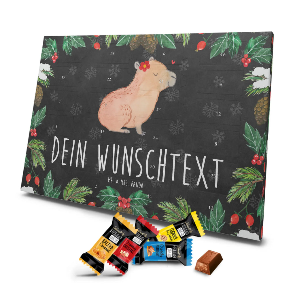 Adventskalender mit Namen Capybara Blume Adventskalender mit Namen, Personalisierter Adventskalender, Tiere, Tiermotive, Lustige Sprüche, Gute Laune, Capybara