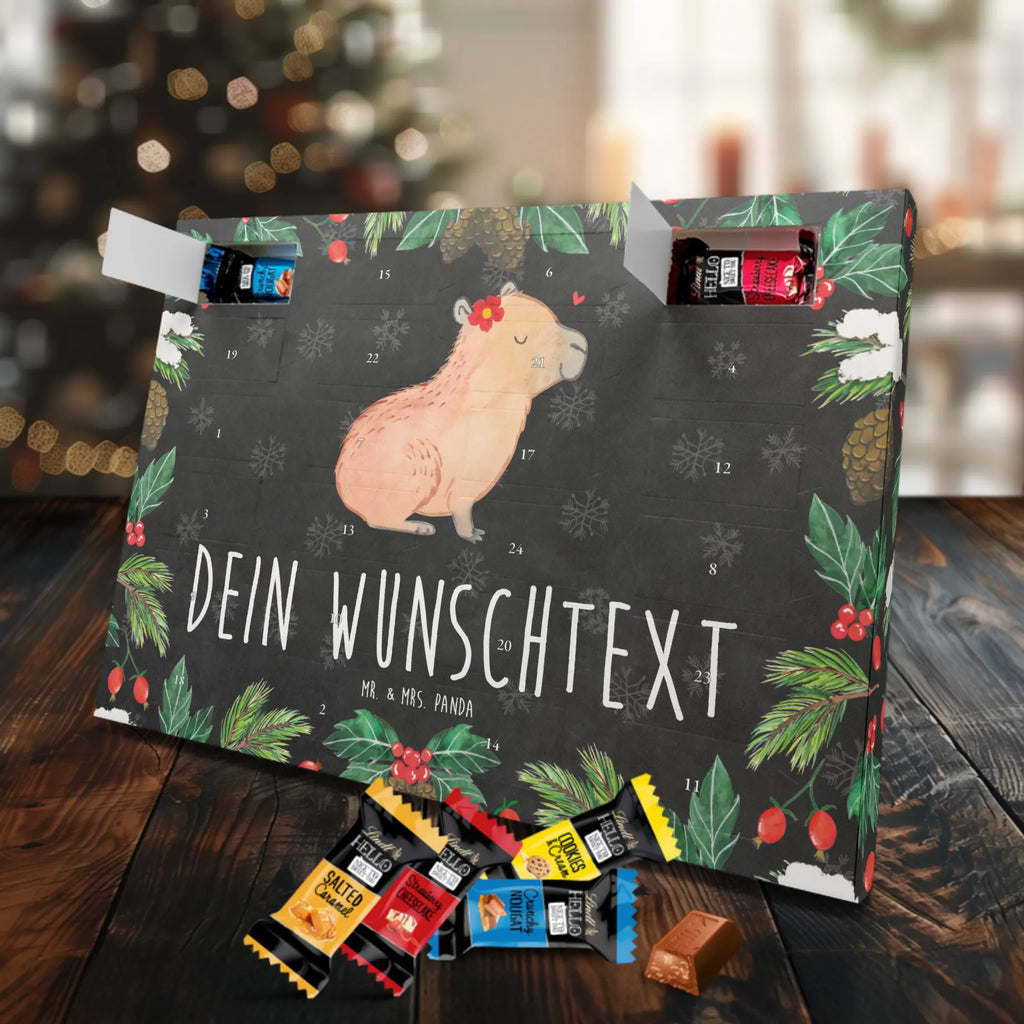Adventskalender mit Namen Capybara Blume Adventskalender mit Namen, Personalisierter Adventskalender, Tiere, Tiermotive, Lustige Sprüche, Gute Laune, Capybara