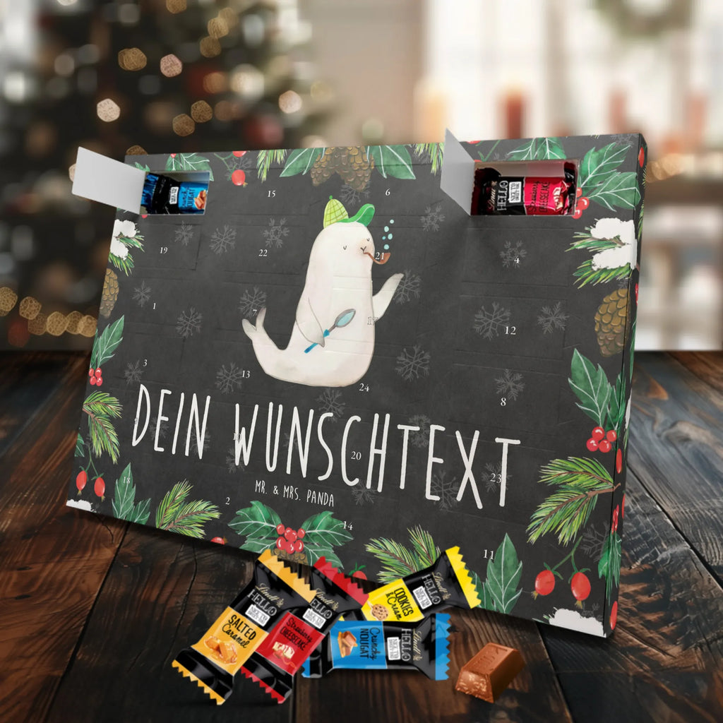 Adventskalender mit Namen Robbe Sherlock Personalisierter Adventskalender, Adventskalender mit Namen, Tiere, Tiermotive, Gute Laune, Lustige Sprüche