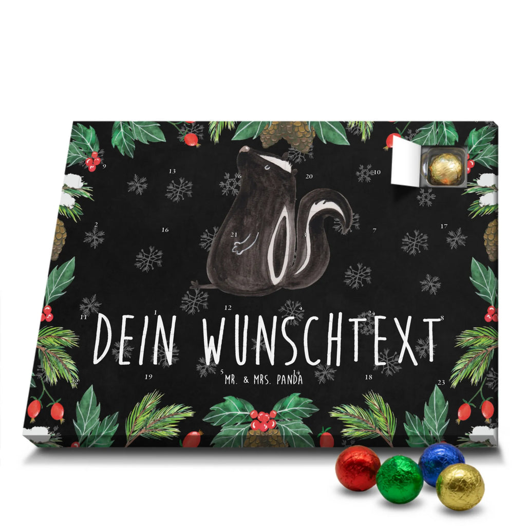  skunks siedzenie Adventskalender mit Namen, Personalisierter Adventskalender, Stinktier, Skunk, Raubtier, Wildtier, Büro, Besserwisser, Recht, Spruch, Stinki, Stinker