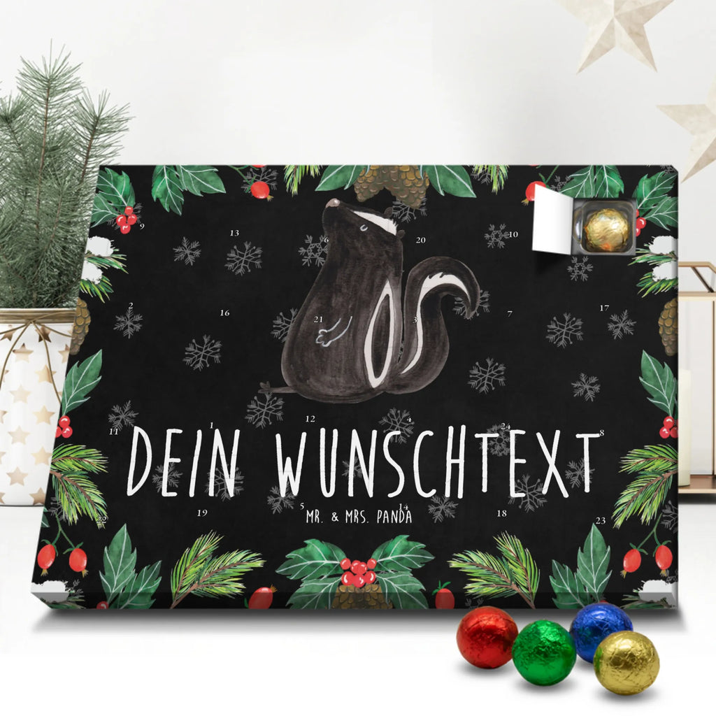  skunks siedzenie Adventskalender mit Namen, Personalisierter Adventskalender, Stinktier, Skunk, Raubtier, Wildtier, Büro, Besserwisser, Recht, Spruch, Stinki, Stinker