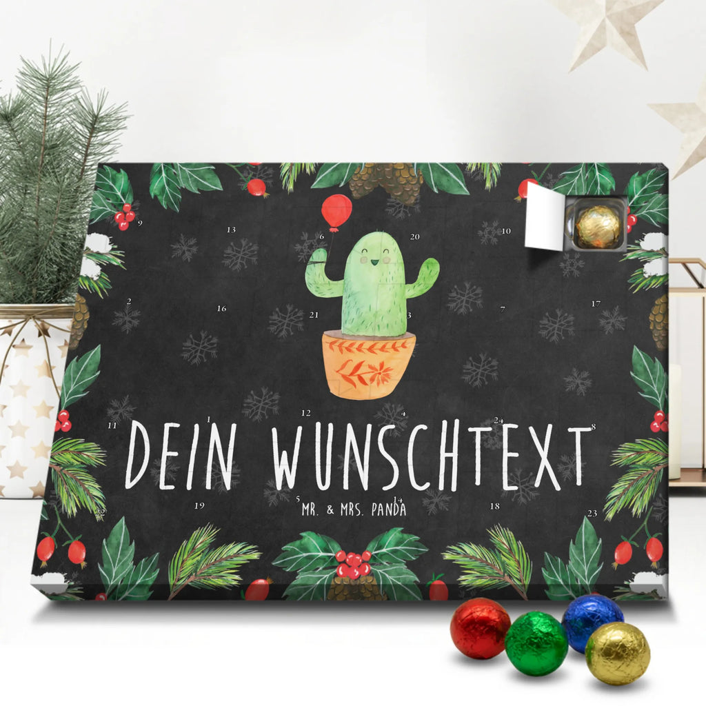 Personalisierter Schoko Adventskalender Kaktus Luftballon Personalisierter Adventskalender, Adventskalender mit Namen, Kakteen, Kaktus, Ausbildung, Freund, Stress, Freude, Prüfung, Freundin, Luftballon, Büroalltag, Büro, Neustart
