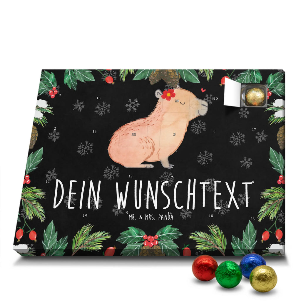 Adventskalender mit Namen Capybara Blume Adventskalender mit Namen, Personalisierter Adventskalender, Tiere, Tiermotive, Lustige Sprüche, Gute Laune, Capybara
