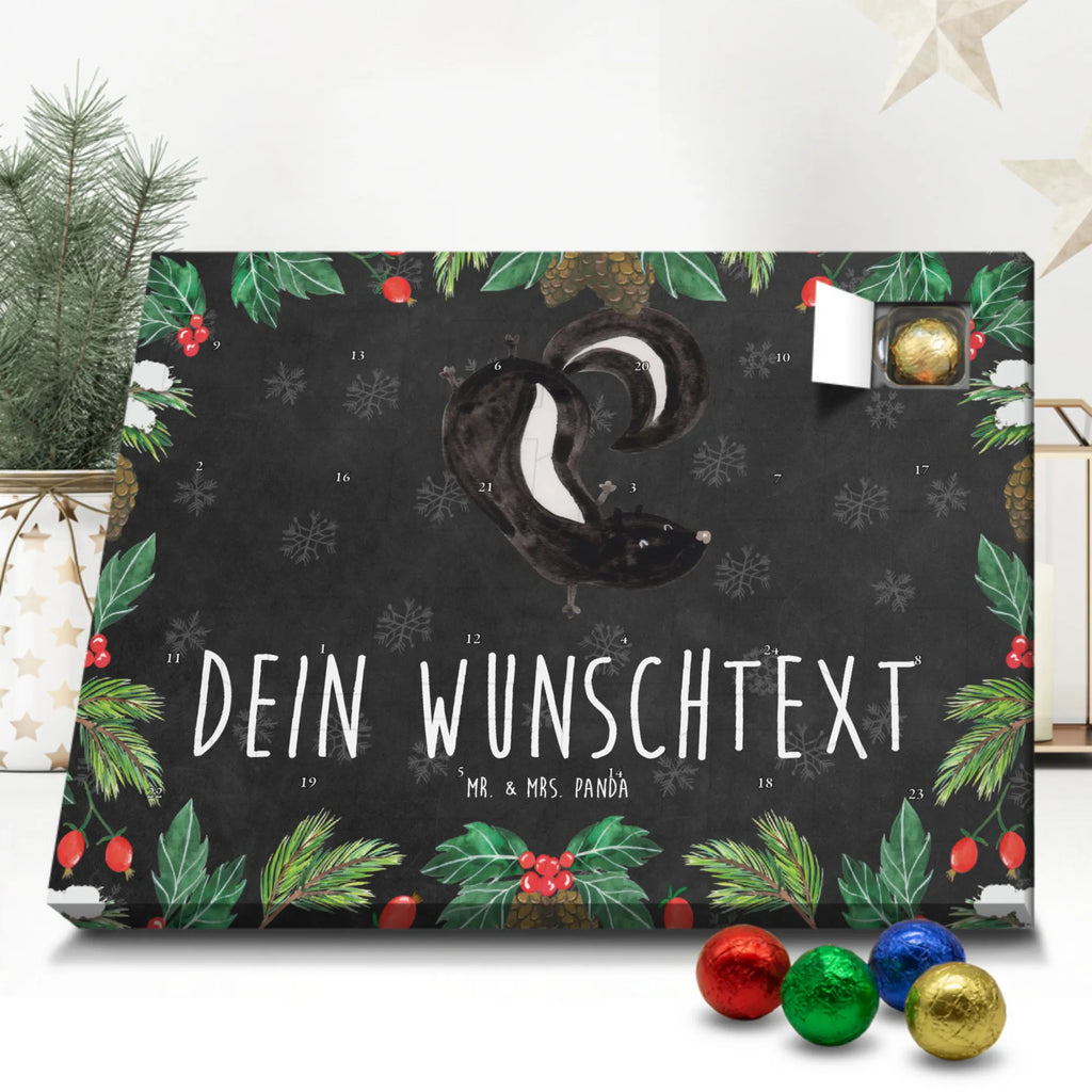 Adventskalender mit Namen Stinktier Handstand Adventskalender mit Namen, Personalisierter Adventskalender, Stinktier, Skunk, Stinki, Raubtier, Verpielt, Stinker, Wildtier, Spielplatz, Kind