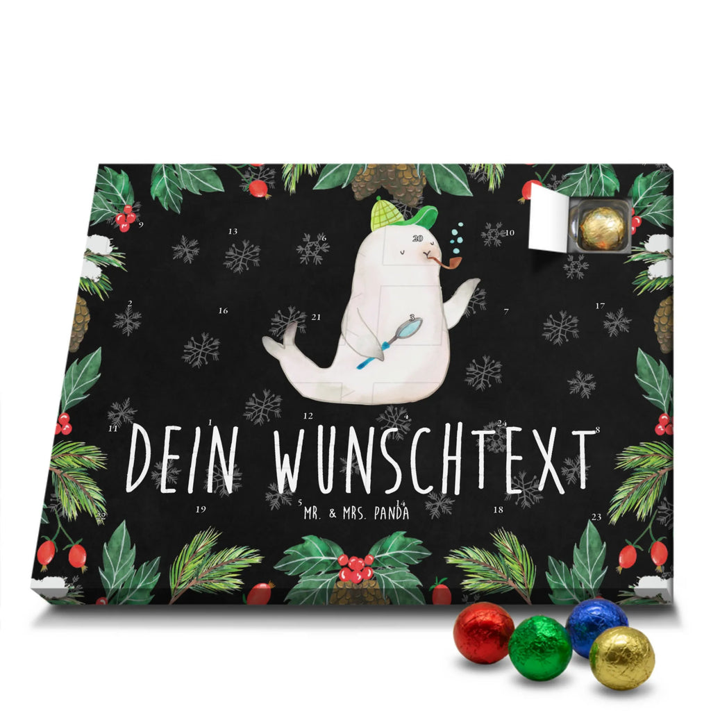 Adventskalender mit Namen Robbe Sherlock Personalisierter Adventskalender, Adventskalender mit Namen, Tiere, Tiermotive, Gute Laune, Lustige Sprüche