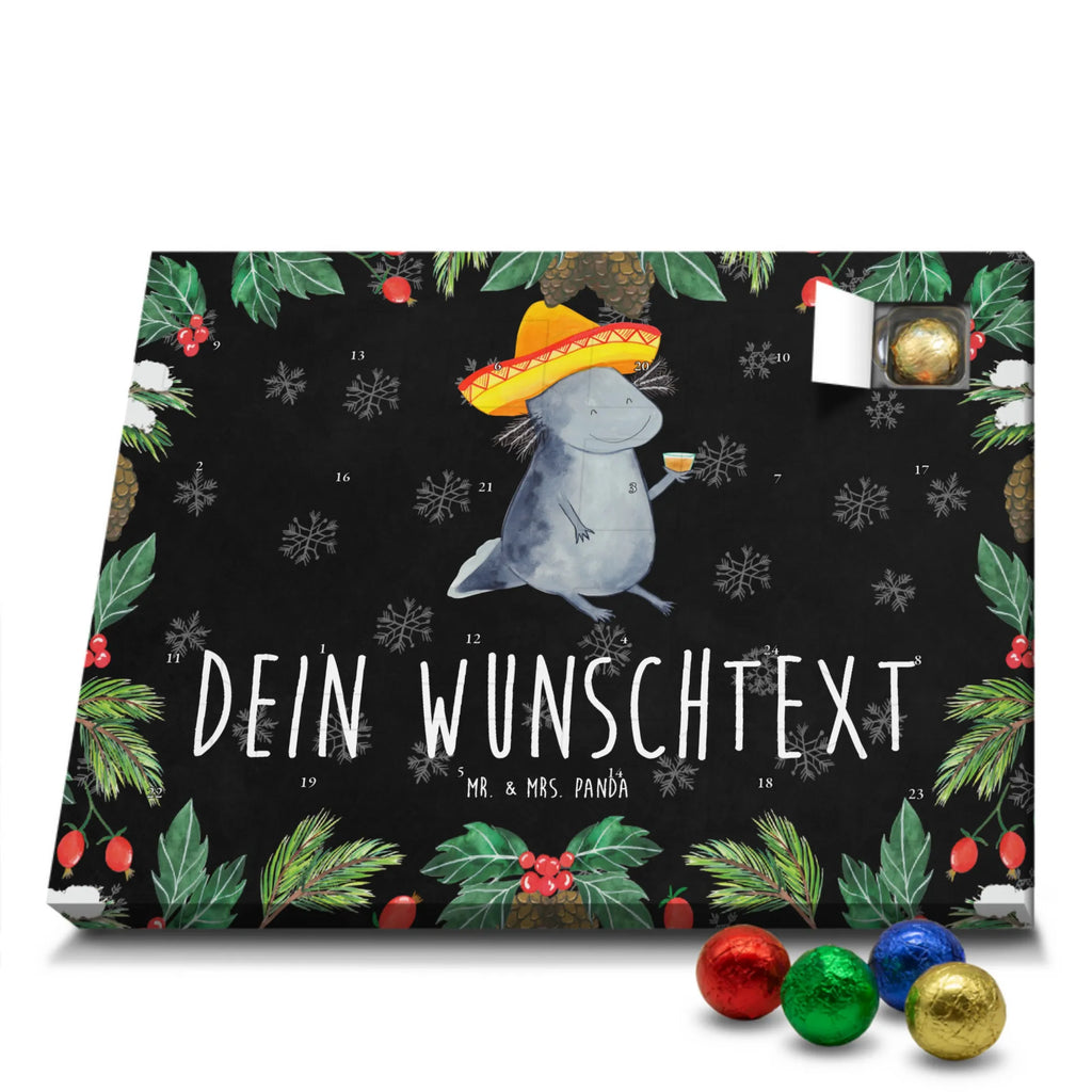 Personalisierter Schoko Adventskalender Axolotl Tequila Personalisierter Adventskalender, Adventskalender mit Namen, Axolotl, Molch, Lurch, Mexico, Spruch, Zitrone, Sombrero, Mexiko, Motivation, Feuerdrache, Feuersalamander, Tequila, Axolot, Schwanzlurch, Lurche