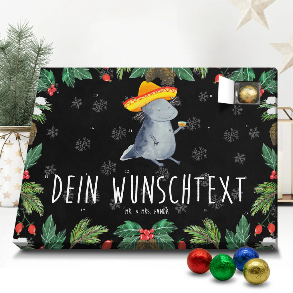 Personalisierter Schoko Adventskalender Axolotl Tequila Personalisierter Adventskalender, Adventskalender mit Namen, Axolotl, Molch, Lurch, Mexico, Spruch, Zitrone, Sombrero, Mexiko, Motivation, Feuerdrache, Feuersalamander, Tequila, Axolot, Schwanzlurch, Lurche