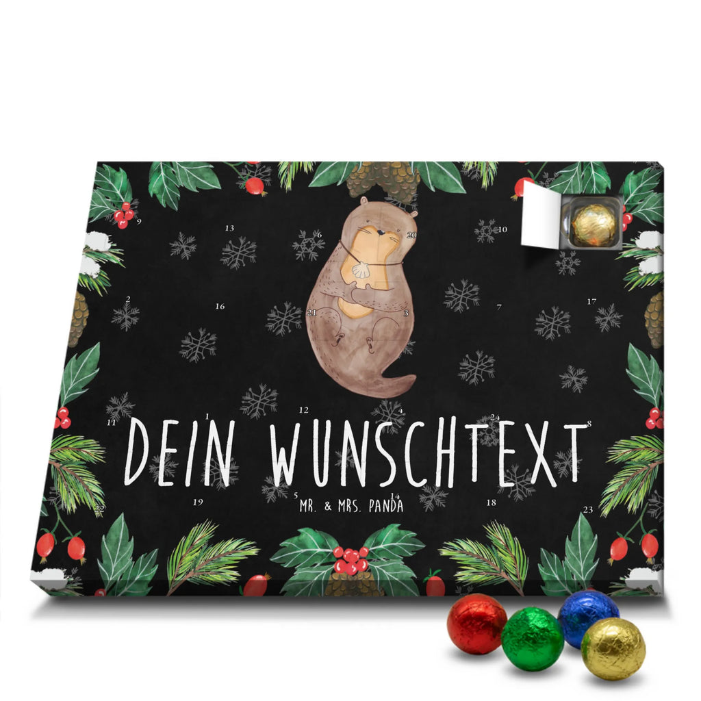 Personalisierter Schoko Adventskalender Otter Muschel Personalisierter Adventskalender, Adventskalender mit Namen, Fischotter, Seeotter, Otter, Träumen, Büro, Tagträumen, Motivation, Otterliebe, Grübeln