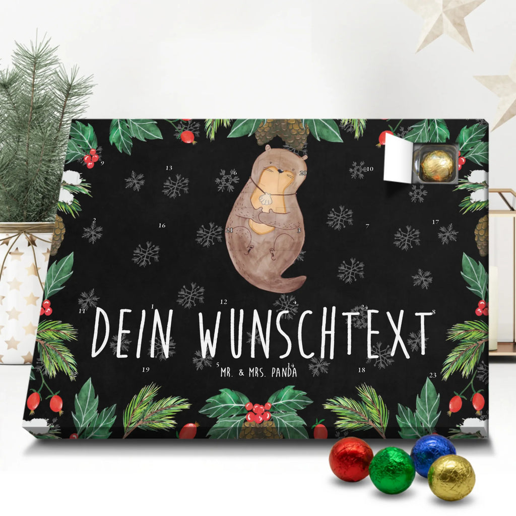 Personalisierter Schoko Adventskalender Otter Muschel Personalisierter Adventskalender, Adventskalender mit Namen, Fischotter, Seeotter, Otter, Träumen, Büro, Tagträumen, Motivation, Otterliebe, Grübeln