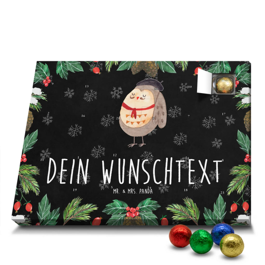 Personalisierter Schoko Adventskalender Eule Frankreich Personalisierter Adventskalender, Adventskalender mit Namen, Eule, Hibou, Eulen, Spruch schön, Frankreich, Eule Deko, Owl, Das Leben Ist schön, Spruch Französisch, La Vie Est Belle