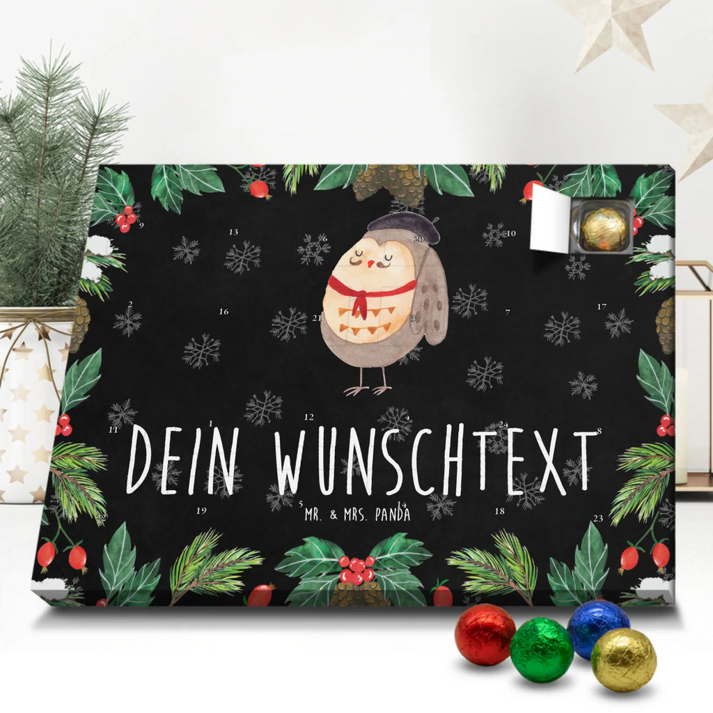 Personalisierter Schoko Adventskalender Eule Frankreich Personalisierter Adventskalender, Adventskalender mit Namen, Eule, Eulen, Owl, Eule Deko, La Vie Est Belle, Hibou, Frankreich, Das Leben Ist schön, Spruch schön, Spruch Französisch