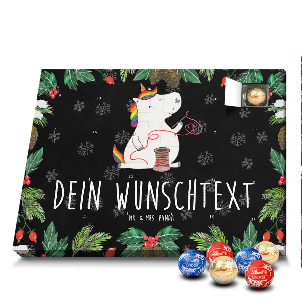 Personalisierter Schoko Adventskalender Einhorn Näherin Personalisierter Adventskalender, Adventskalender mit Namen, Einhörner, Unicorn, Einhorn Deko, Einhorn, Nähen, Nähzimmer, Mädchen, Basteln, Näherin, Häkeln, Stricken, Freundin
