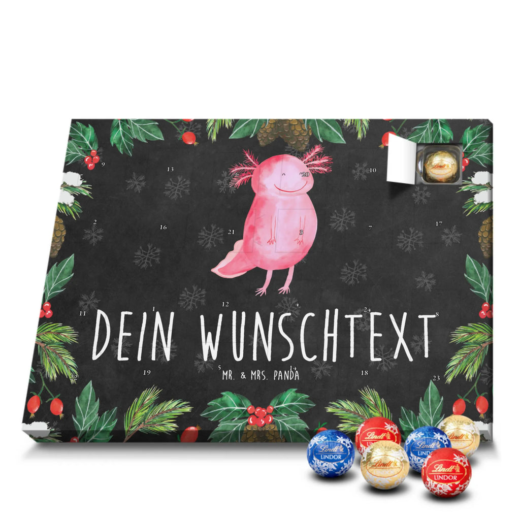 Personalisierter Schoko Adventskalender Axolotl Glücklich Personalisierter Adventskalender, Adventskalender mit Namen, Molch, Axolotl, Axolot, Lurch, Lurche, Schwanzlurch, Motivation, Gute Laune