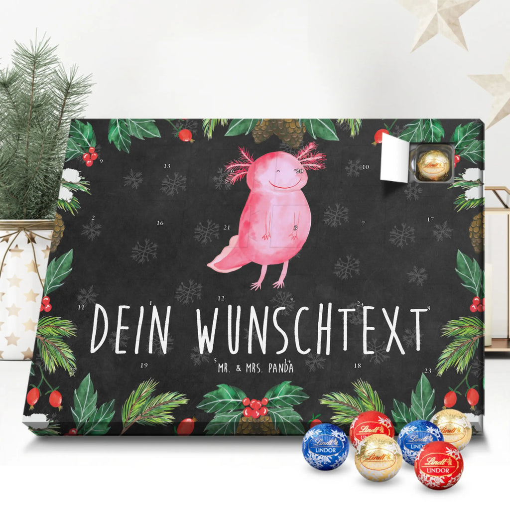 Personalisierter Schoko Adventskalender Axolotl Glücklich Personalisierter Adventskalender, Adventskalender mit Namen, Molch, Axolotl, Axolot, Lurch, Lurche, Schwanzlurch, Motivation, Gute Laune