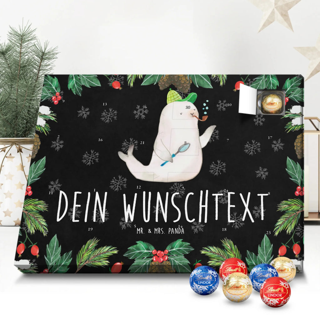 Adventskalender mit Namen Robbe Sherlock Personalisierter Adventskalender, Adventskalender mit Namen, Tiere, Tiermotive, Gute Laune, Lustige Sprüche
