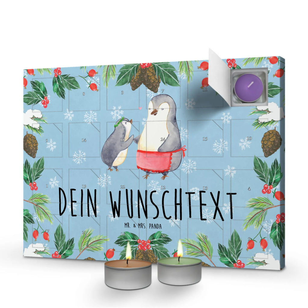 Personalisierter Duftkerzen Adventskalender Pinguin mit Kind Personalisierter Duftkerzen Adventskalender, Mama, Oma, Opa, Schwester, Papa, Bruder, Muttertag, Vatertag, Familie, Mami, Geburststag, Mutti, Mutter, Geschenk