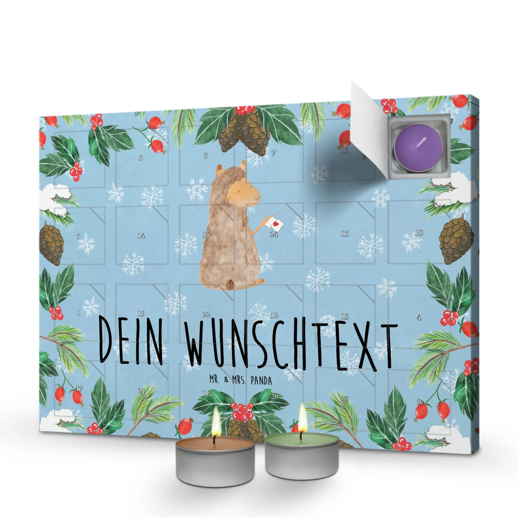 Personalisierter Duftkerzen Adventskalender Alpaka Fahne Personalisierter Duftkerzen Adventskalender, Lama, Alpaka, Alpakas, Lamas, Liebe