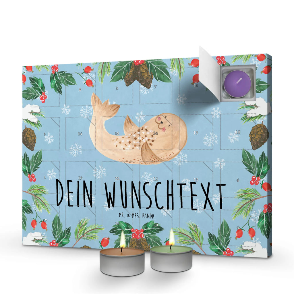 Personalisierter Duftkerzen Adventskalender Robbe Liegen Personalisierter Duftkerzen Adventskalender, Tiermotive, Tiere, Gute Laune, Lustige Sprüche, Seehund, Nordsee, Meerestier, Strand, Freude, Robbe, Robben, Lachen, Ostsee