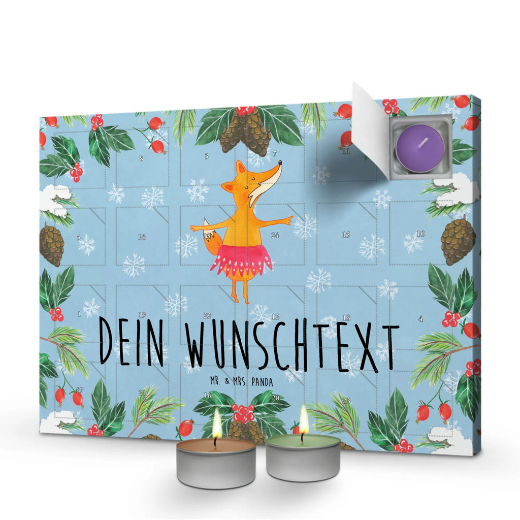 Personalisierter Duftkerzen Adventskalender Fuchs Ballerina Personalisierter Duftkerzen Adventskalender, Fuchs, Party, Ballett, Tänzerin, Einladung, Tanzen, Geburtstag, Fuchs Spruch, Füchsin, Ballerina, Füchse