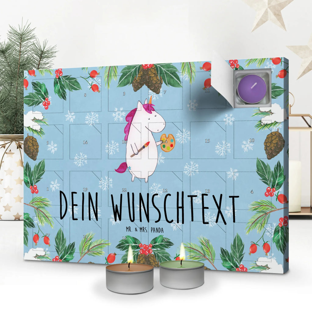 Personalisierter Duftkerzen Adventskalender Einhorn Künstler Personalisierter Duftkerzen Adventskalender, Einhorn, Einhorn Deko, Einhörner, Unicorn, Farbe, Englisch, Stift, Pinsel, Artist, Künstler, Malen, Maler, Welt, Geschenk, Zeichnen