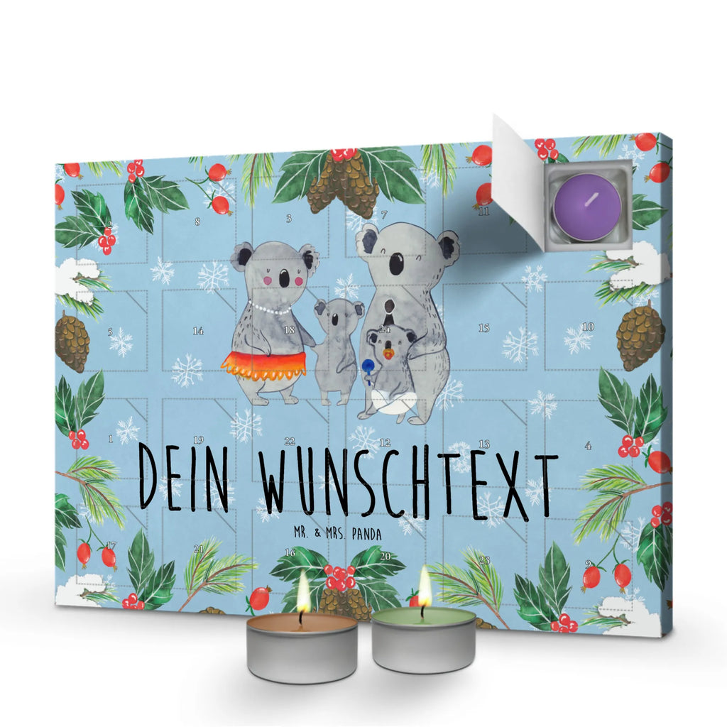 Personalisierter Duftkerzen Adventskalender Koala Familie Personalisierter Duftkerzen Adventskalender, Mama, Oma, Opa, Schwester, Papa, Bruder, Muttertag, Vatertag, Familie, Kinder, Familienleben, Geschwister, Koala, Family, Koalas