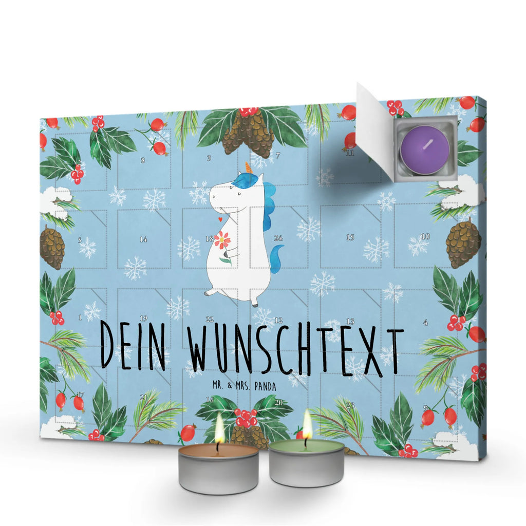 Personalisierter Duftkerzen Adventskalender Einhorn Spaziergang Personalisierter Duftkerzen Adventskalender, Unicorn, Einhorn, Einhörner, Einhorn Deko, Freundin, Mutter, Gute Laune, Glitzer, Motivation, Schwester, Spaziergang, Blumen, Freude
