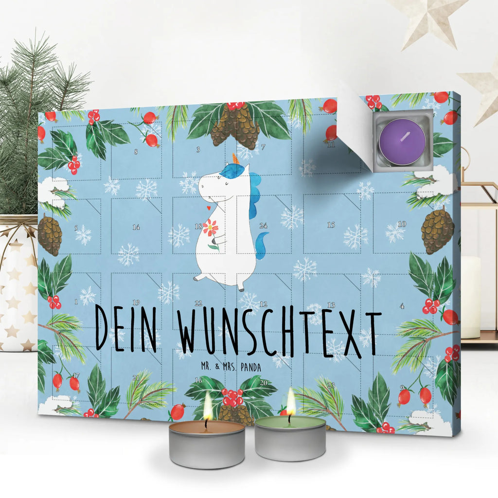 Personalisierter Duftkerzen Adventskalender Einhorn Spaziergang Personalisierter Duftkerzen Adventskalender, Unicorn, Einhorn, Einhörner, Einhorn Deko, Freundin, Mutter, Gute Laune, Glitzer, Motivation, Schwester, Spaziergang, Blumen, Freude