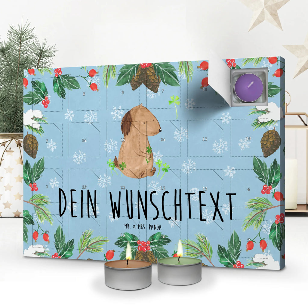 Personalisierter Duftkerzen Adventskalender Hund Kleeblatt Personalisierter Duftkerzen Adventskalender, Hunderasse, Tierliebhaber, Hundemotiv, Haustier, Hundebesitzer, Hund, Sprüche, Glück, Neuanfang, Glücksbringer, Tagträume, Selbstliebe, Geschenk, Motivation, Achtsamkeit, Kleeblatt