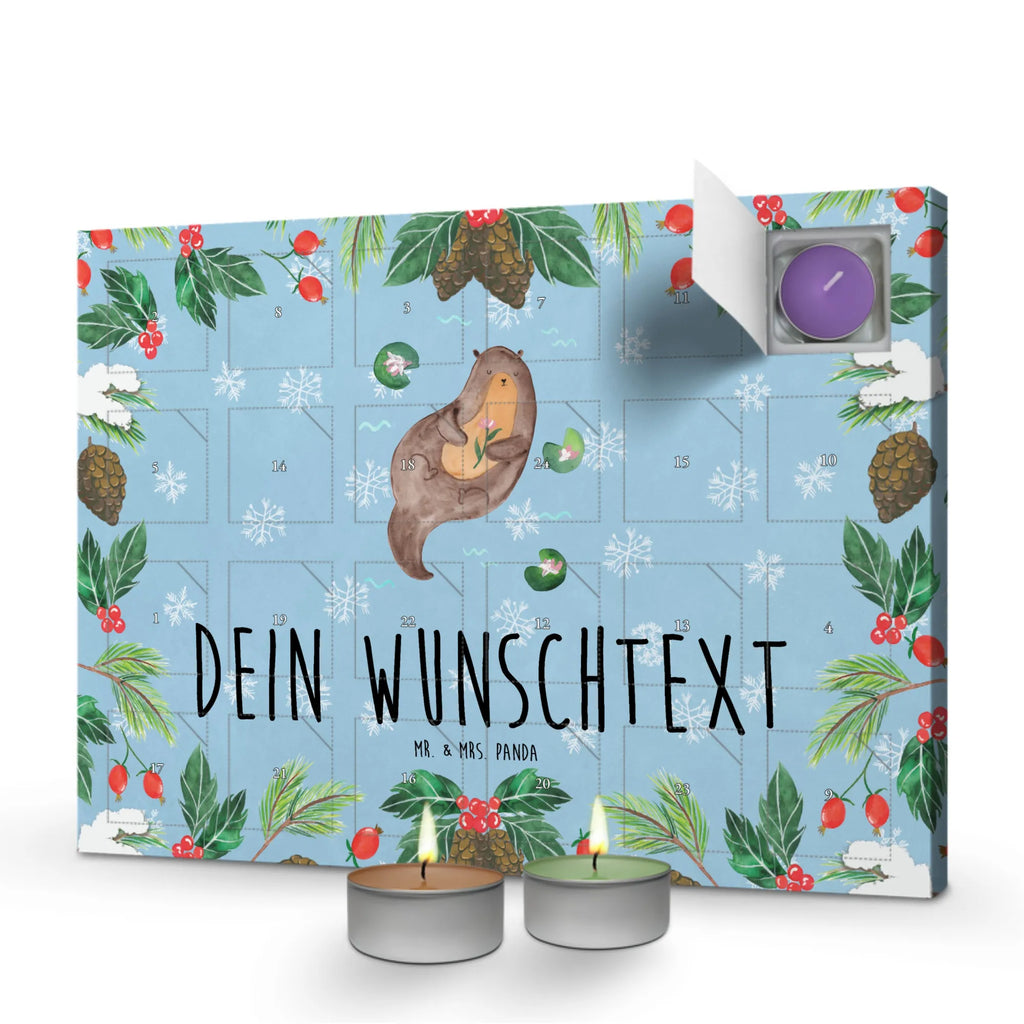 Personalisierter Duftkerzen Adventskalender Otter Seerose Personalisierter Duftkerzen Adventskalender, Seeotter, Otter, Fischotter, Otter Seeotter See Otter