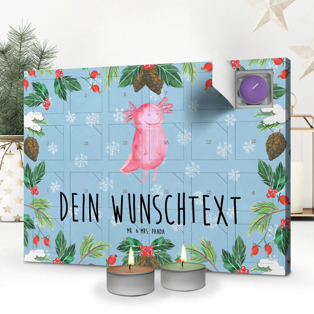 Personalisierter Duftkerzen Adventskalender Axolotl Glücklich Personalisierter Duftkerzen Adventskalender, Axolotl, Molch, Motivation, Lurche, Lurch, Gute Laune, Schwanzlurch, Axolot