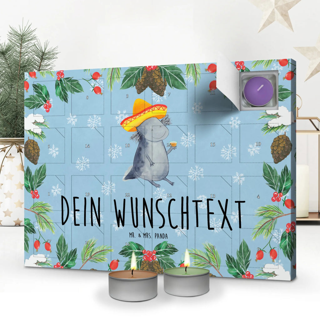 Personalisierter Duftkerzen Adventskalender Axolotl Tequila Personalisierter Duftkerzen Adventskalender, Axolotl, Molch, Motivation, Mexico, Schwanzlurch, Lurch, Tequila, Sombrero, Spruch, Mexiko, Axolot, Feuersalamander, Feuerdrache, Lurche, Zitrone