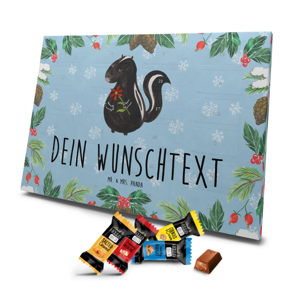 Adventskalender mit Namen Stinktier Blume Personalisierter Adventskalender, Adventskalender mit Namen, Stinktier, Skunk, Dreams, Stinker, Träume, Stinki, Wildtier, Verträumt, Tagträumer, Raubtier