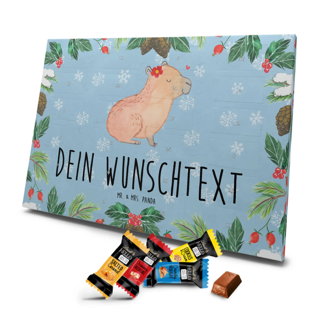 Adventskalender mit Namen Capybara Blume Adventskalender mit Namen, Personalisierter Adventskalender, Tiere, Tiermotive, Lustige Sprüche, Gute Laune, Capybara