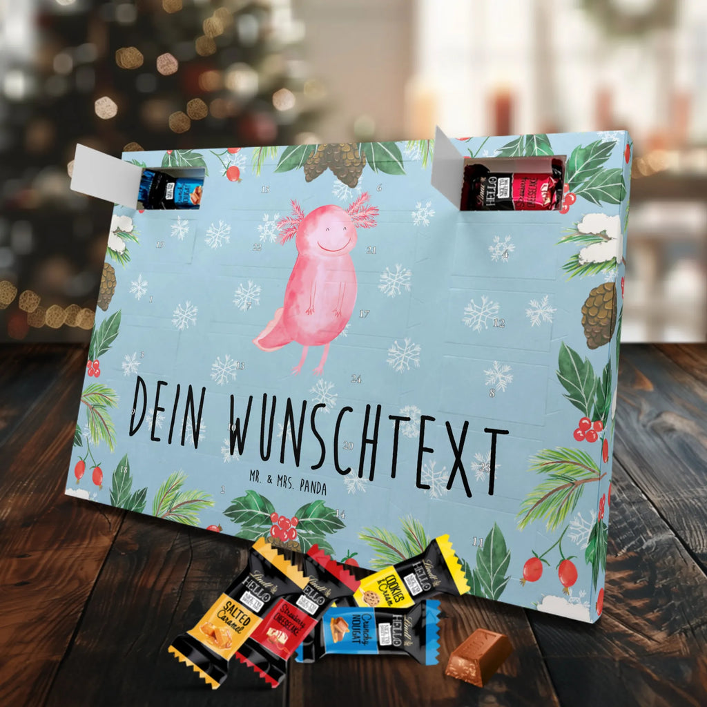 Personalisierter Schoko Adventskalender Axolotl Glücklich Personalisierter Adventskalender, Adventskalender mit Namen, Molch, Axolotl, Schwanzlurch, Motivation, Axolot, Gute Laune, Lurch, Lurche