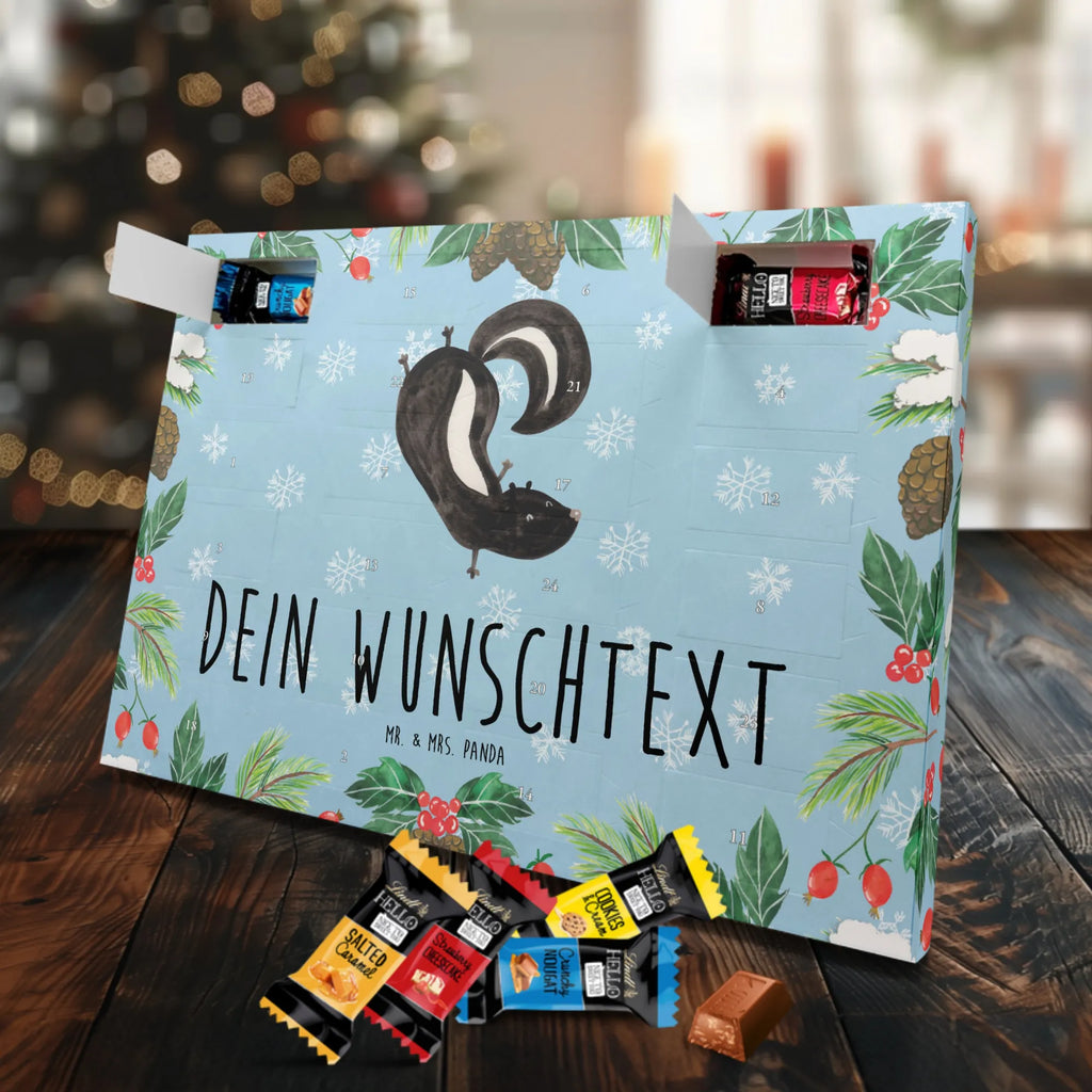 Adventskalender mit Namen Stinktier Handstand Adventskalender mit Namen, Personalisierter Adventskalender, Stinktier, Skunk, Stinki, Raubtier, Verpielt, Stinker, Wildtier, Spielplatz, Kind