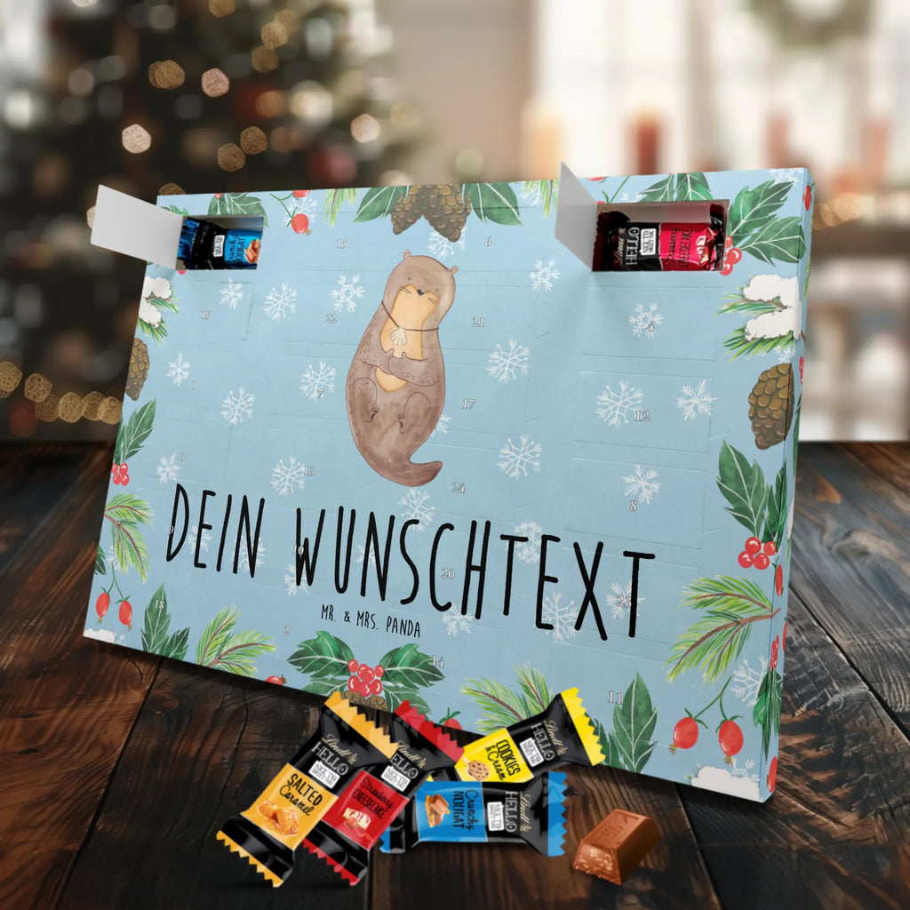 Personalisierter Schoko Adventskalender Otter Muschel Personalisierter Adventskalender, Adventskalender mit Namen, Fischotter, Seeotter, Otter, Träumen, Büro, Tagträumen, Motivation, Otterliebe, Grübeln