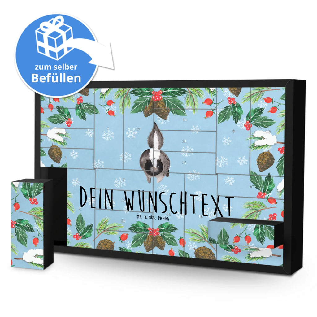 Personalisierter Befüllbarer Adventskalender Stinktier Angriff Befüllbarer Adventskalender, Adventskalender Zum Selbst Befüllen, Stinktier, Skunk, Wildtier, wütend, Drohung, Stinki, Stinker, Raubtier