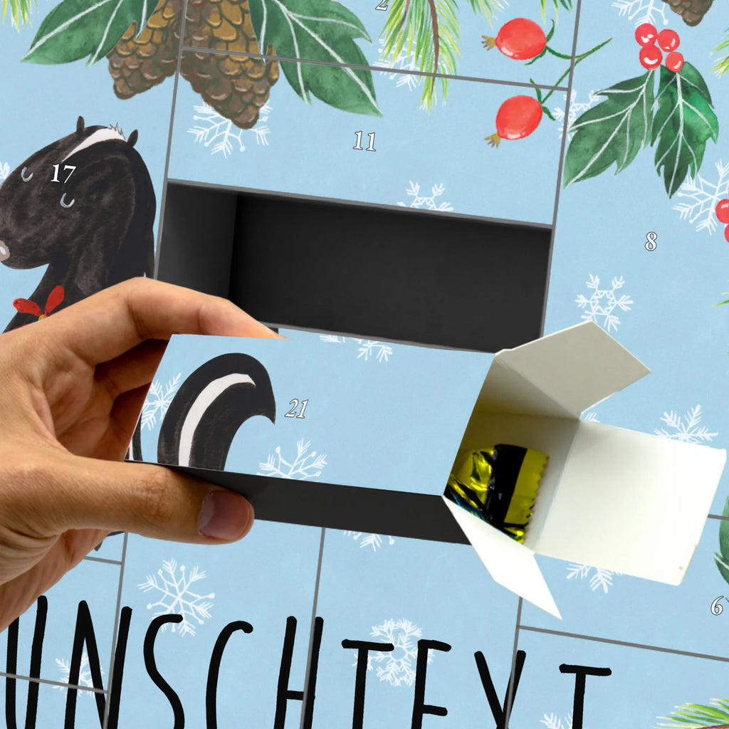 Personalisierter Befüllbarer Adventskalender Stinktier Blume Befüllbarer Adventskalender, Adventskalender Zum Selbst Befüllen, Skunk, Stinktier, Dreams, Träume, Wildtier, Stinki, Raubtier, Stinker, Verträumt, Tagträumer