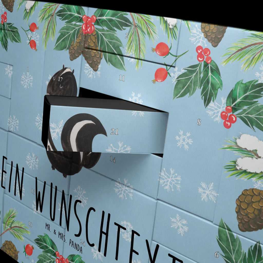 Personalisierter Befüllbarer Adventskalender Stinktier Blume Befüllbarer Adventskalender, Adventskalender Zum Selbst Befüllen, Skunk, Stinktier, Dreams, Träume, Wildtier, Stinki, Raubtier, Stinker, Verträumt, Tagträumer