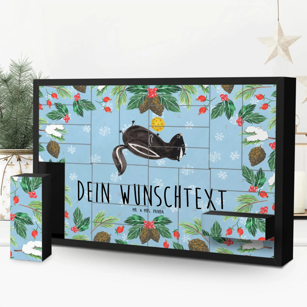 Personalisierter Befüllbarer Adventskalender Stinktier Ball Befüllbarer Adventskalender, Adventskalender Zum Selbst Befüllen, Stinktier, Skunk, Raubtier, Weisheit, Verspielt, Wildtier, Stinki, Stinker