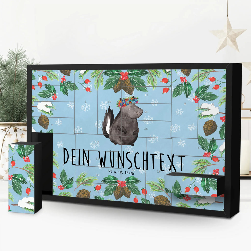 Personalisierter Befüllbarer Adventskalender Stinktier Mädchen Befüllbarer Adventskalender, Adventskalender Zum Selbst Befüllen, Stinktier, Skunk, Yoga, Namaste, Stinki, Raubtier, Stinker, Wildtier