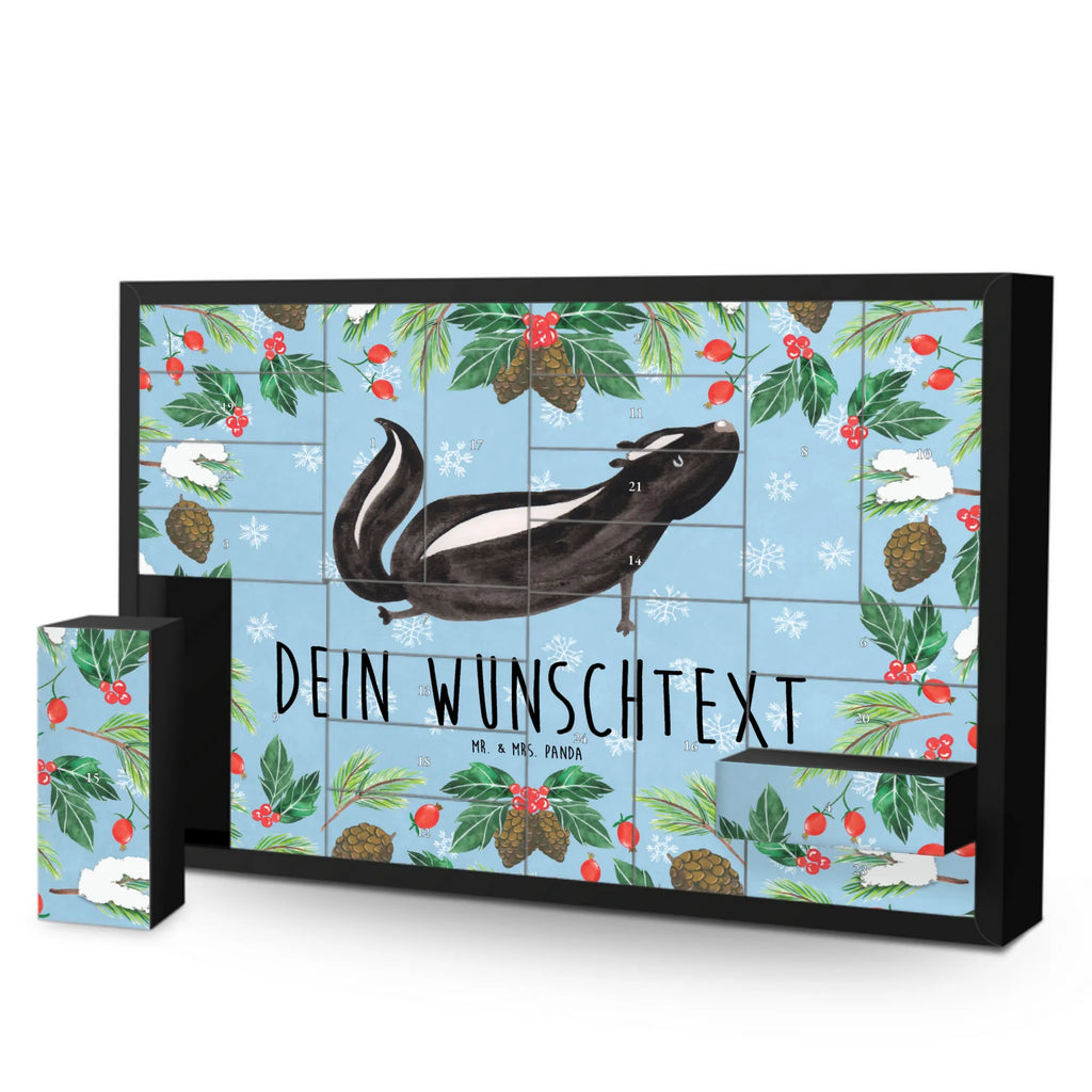 Personalisierter Befüllbarer Adventskalender Stinktier Yoga Befüllbarer Adventskalender, Adventskalender Zum Selbst Befüllen, Skunk, Stinktier, Raubtier, Liebe, Lache, Namaste, Stinker, Lebe, Stinki, Yoga, Wildtier