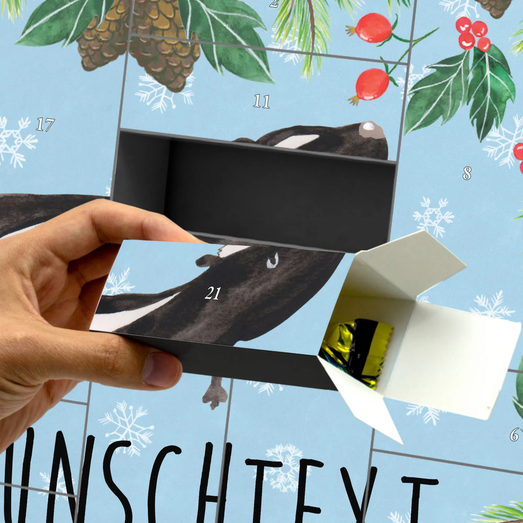 Personalisierter Befüllbarer Adventskalender Stinktier Yoga Befüllbarer Adventskalender, Adventskalender Zum Selbst Befüllen, Skunk, Stinktier, Raubtier, Liebe, Lache, Namaste, Stinker, Lebe, Stinki, Yoga, Wildtier