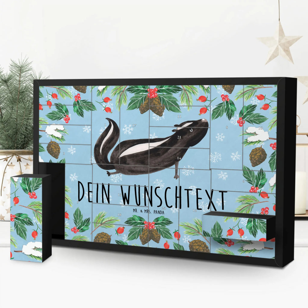 Personalisierter Befüllbarer Adventskalender Stinktier Yoga Befüllbarer Adventskalender, Adventskalender Zum Selbst Befüllen, Skunk, Stinktier, Raubtier, Liebe, Lache, Namaste, Stinker, Lebe, Stinki, Yoga, Wildtier
