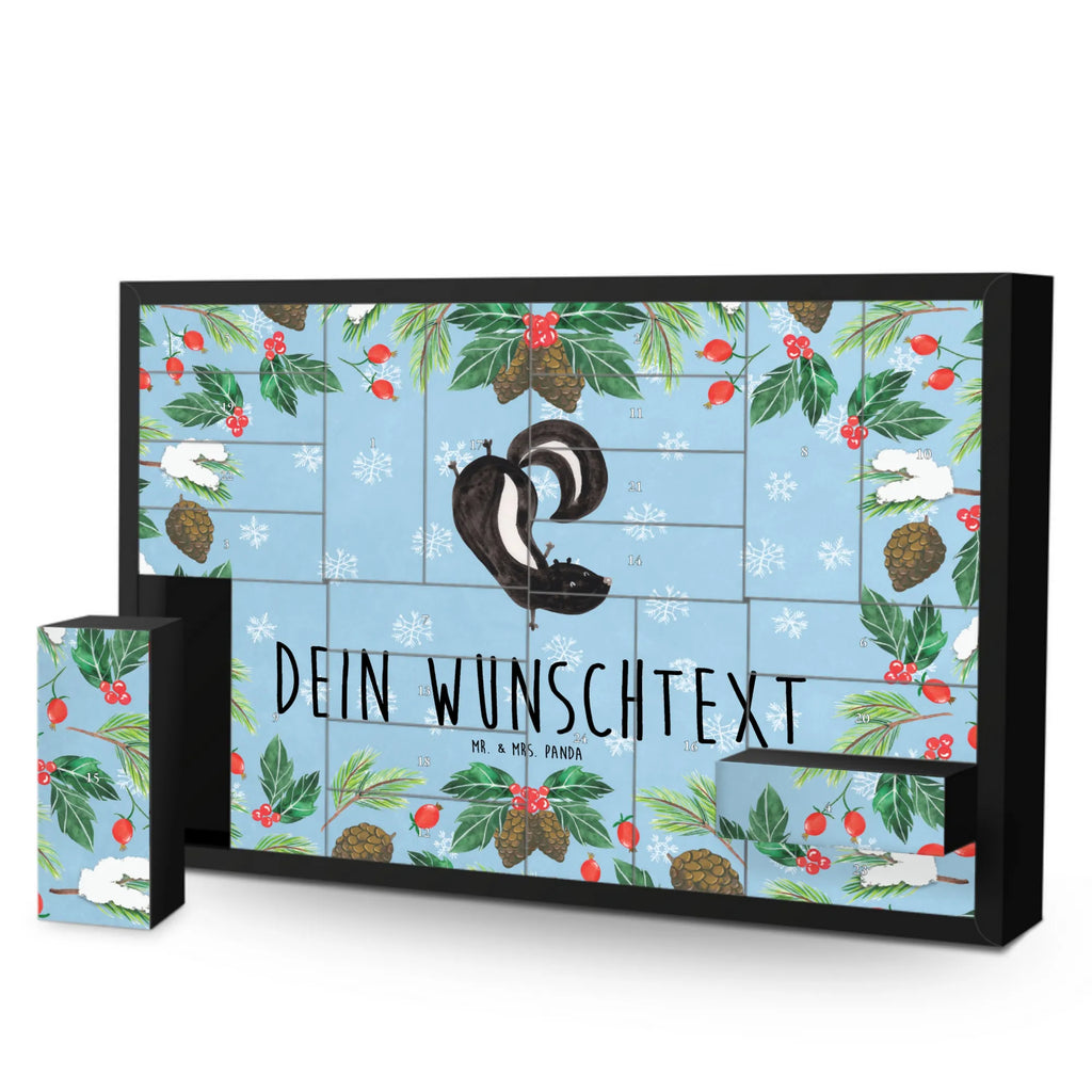 Personalisierter Befüllbarer Adventskalender Stinktier Handstand Befüllbarer Adventskalender, Adventskalender Zum Selbst Befüllen, Skunk, Stinktier, Stinker, Raubtier, Wildtier, Verpielt, Stinki, Kind, Spielplatz