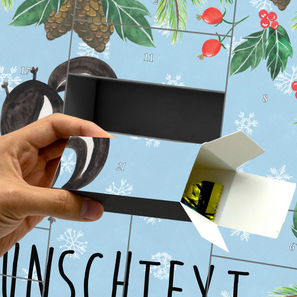 Personalisierter Befüllbarer Adventskalender Stinktier Handstand Befüllbarer Adventskalender, Adventskalender Zum Selbst Befüllen, Skunk, Stinktier, Stinker, Raubtier, Wildtier, Verpielt, Stinki, Kind, Spielplatz