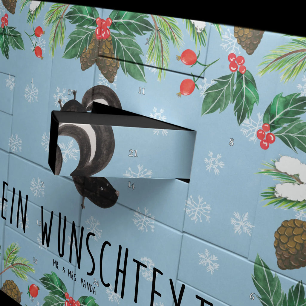 Personalisierter Befüllbarer Adventskalender Stinktier Handstand Adventskalender Zum Selbst Befüllen, Befüllbarer Adventskalender, Stinktier, Skunk, Spielplatz, Kind, Wildtier, Raubtier, Stinki, Stinker, Verpielt