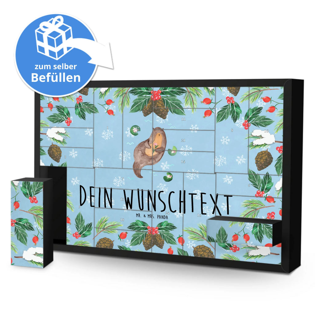 Personalisierter Befüllbarer Adventskalender Otter Seerose Befüllbarer Adventskalender, Adventskalender Zum Selbst Befüllen, Seeotter, Otter, Fischotter, Otter Seeotter See Otter